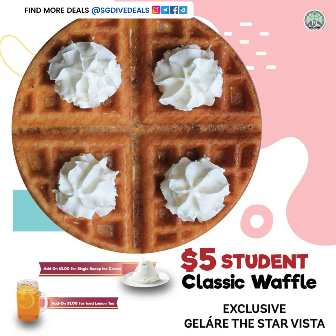 Geláre,$5 Student Classic Waffle
