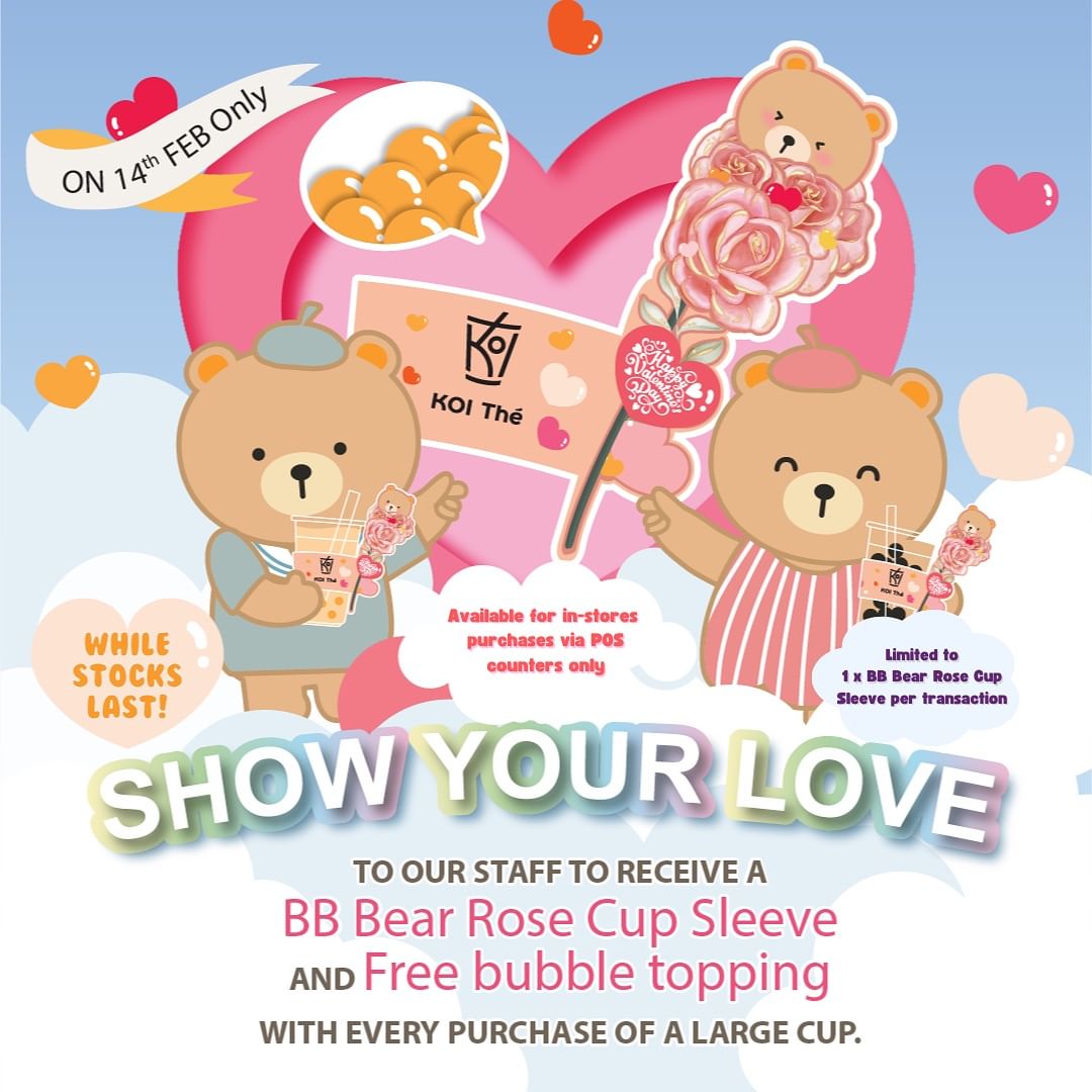 Koi Thé,Get Free Bear Cup Sleeve & Bubble Topping