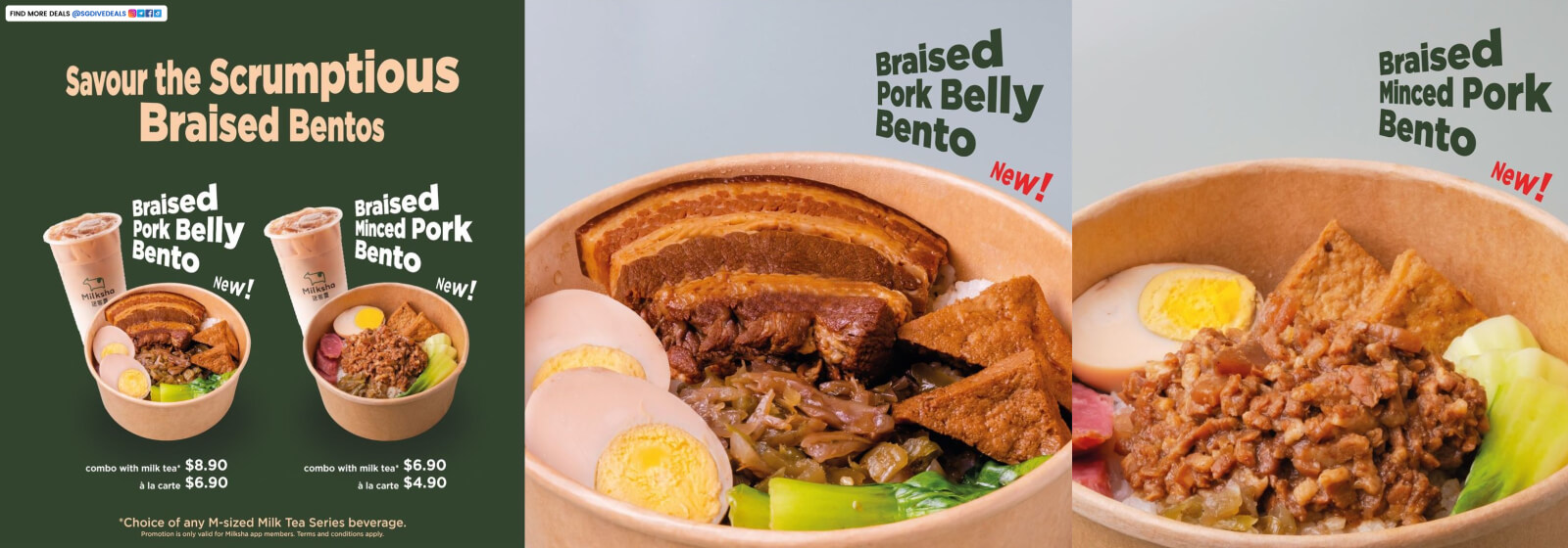 Milksha,Try Braised Pork Bento start at $4.90