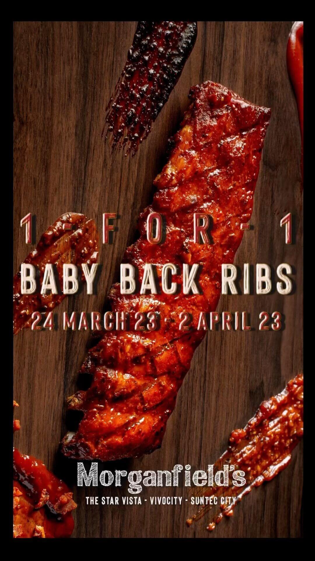 Morganfield's,1-for-1 Baby Back Ribs