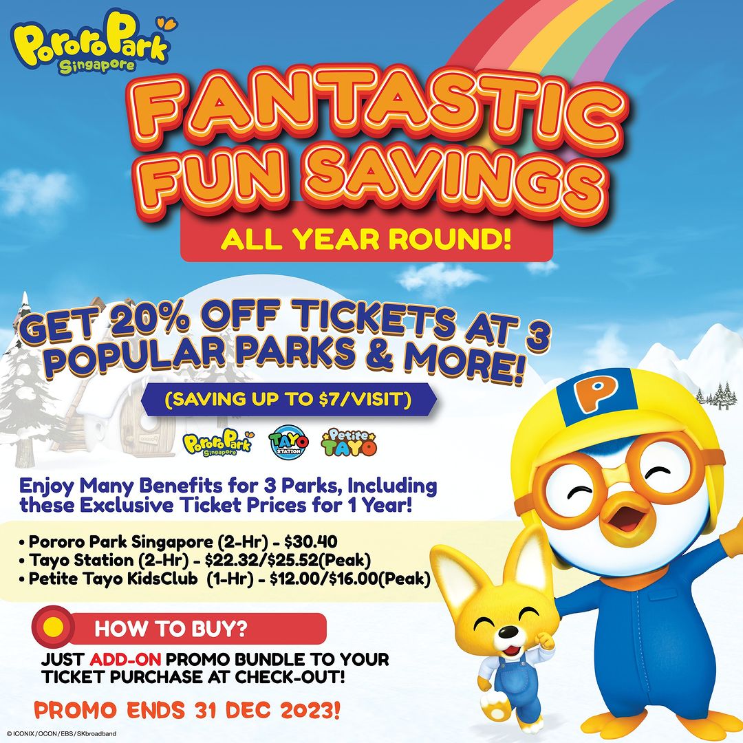 Pororo Park Singapore,Fantastic Fun Savings Get 20% Off Ticket