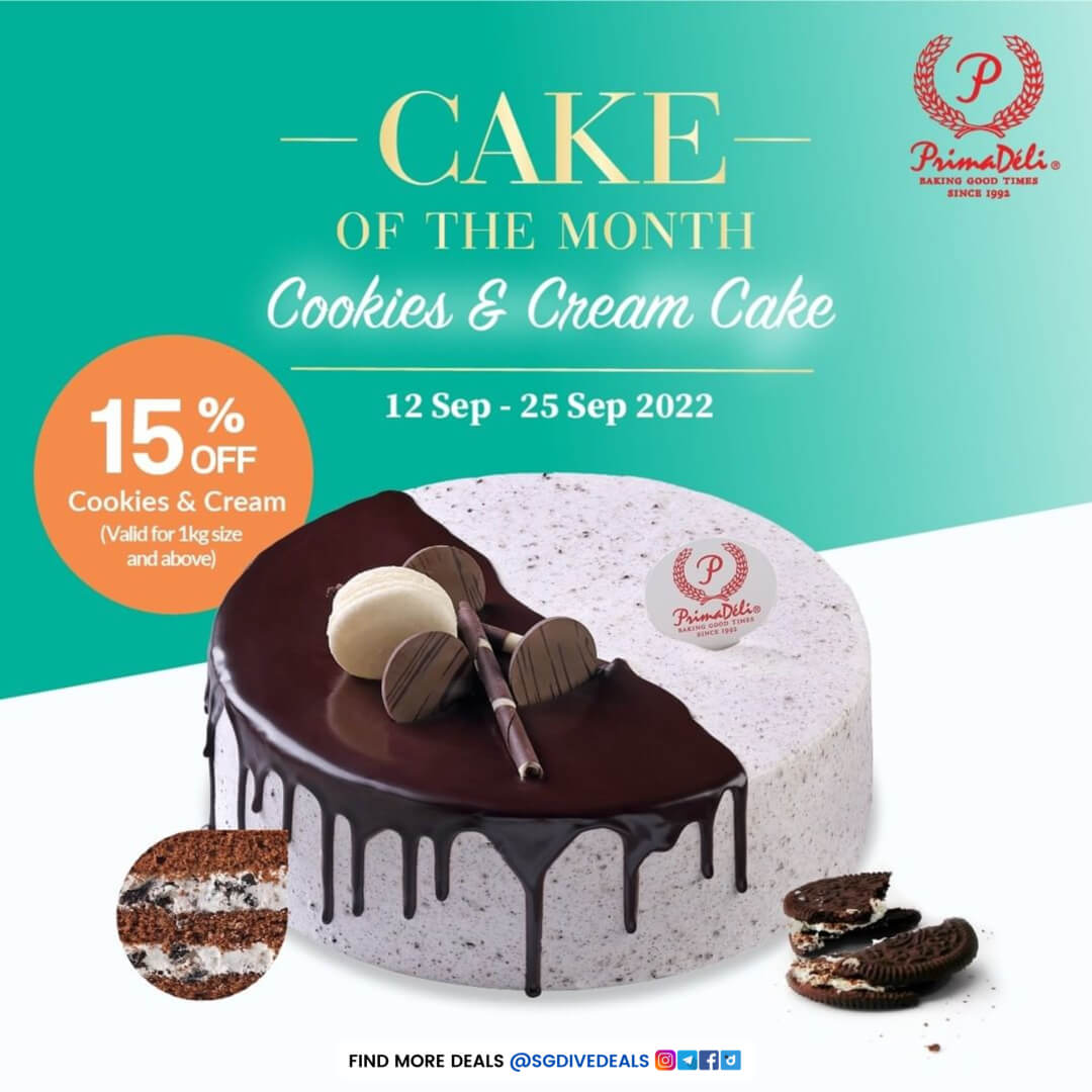 PrimaDéli,Cake Of the Month Cookies & Cream 15% Off