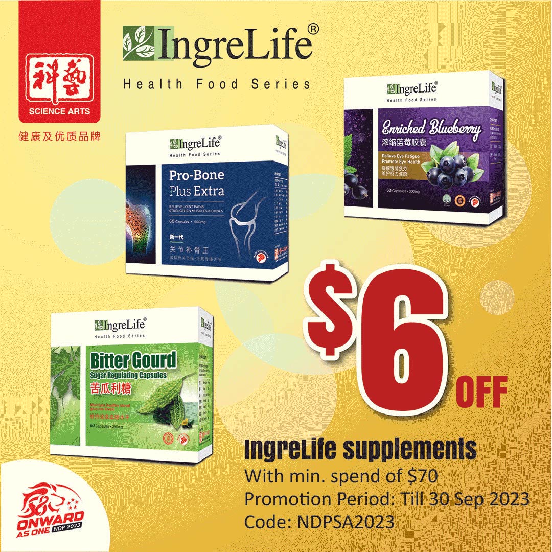Science Arts,$6 off IngreLife supplements