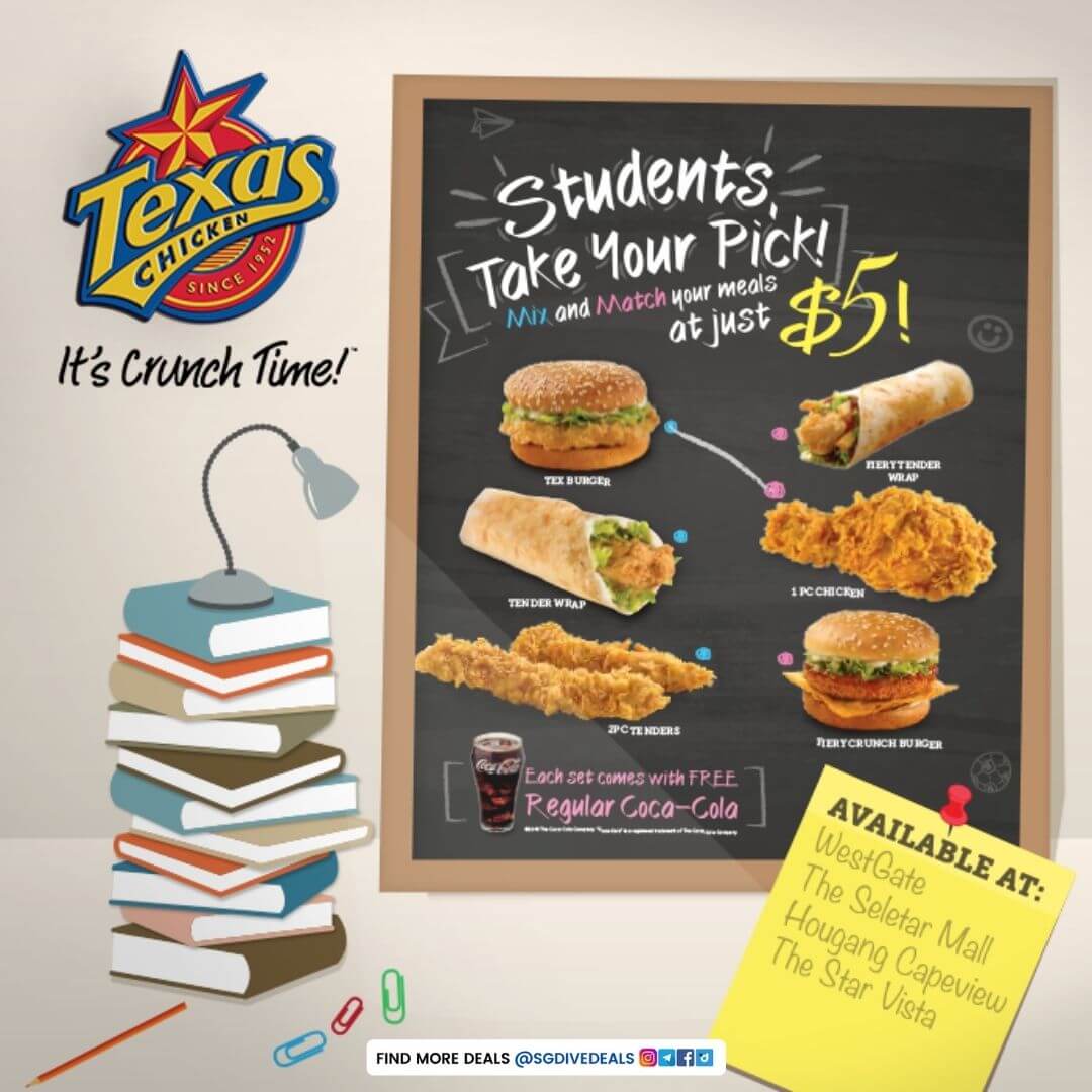 Texas Chicken,Mix n Match Student Meals for $5
