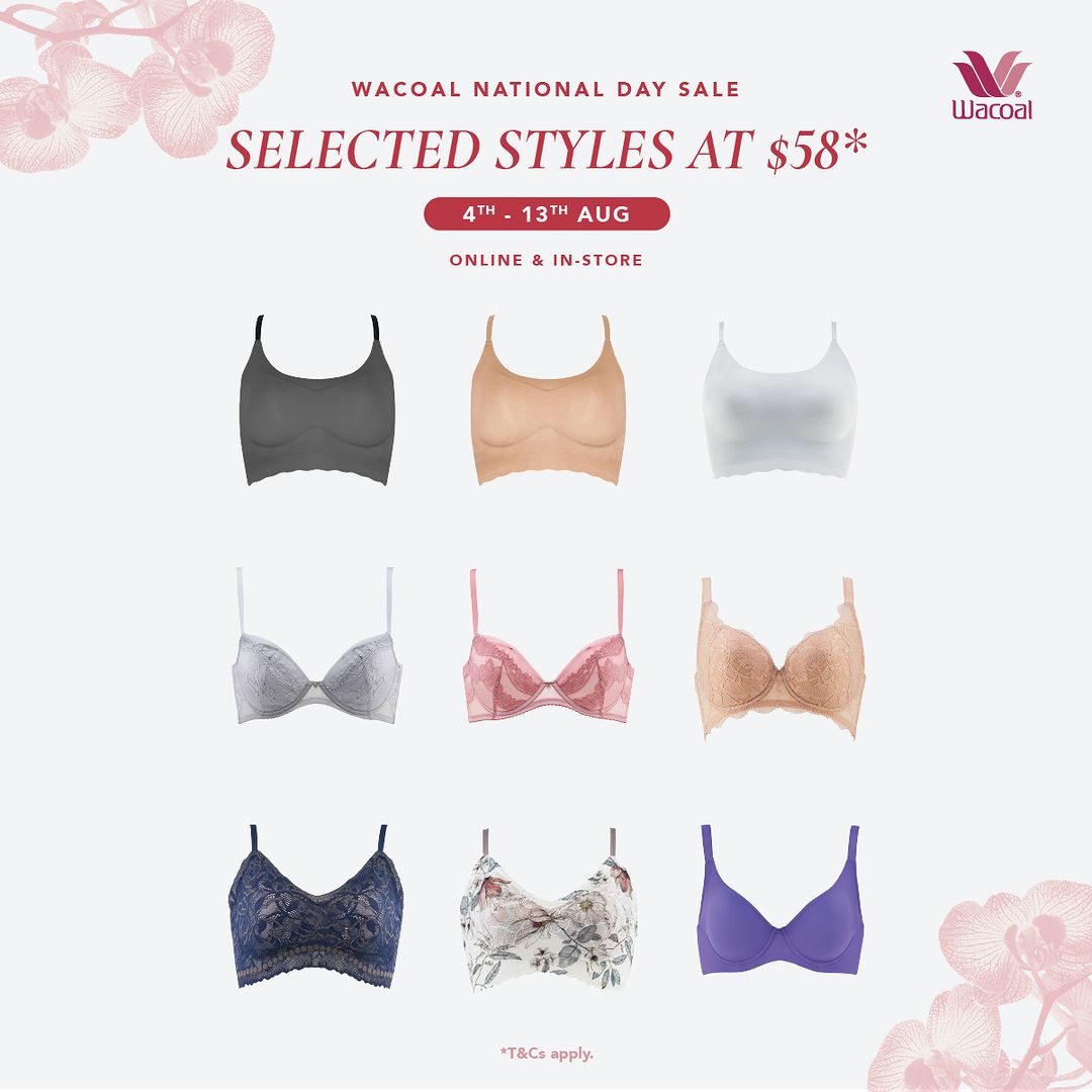 Wacoal National Day Sale selected styles at just $58, Singapore Aug 2023