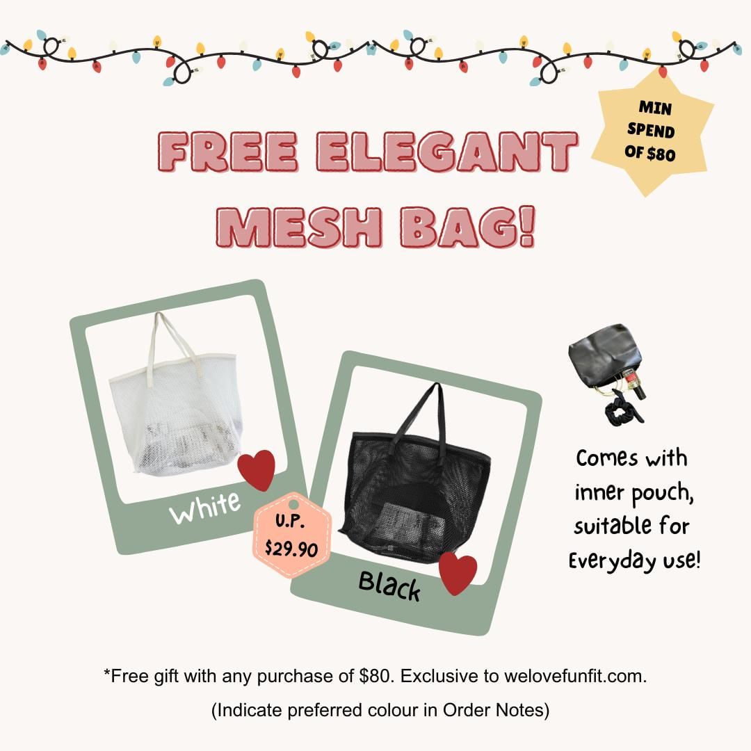 Funfit Free Elegant Mesh Bag with min spend of $80 | Singapore Dec 2023 ...