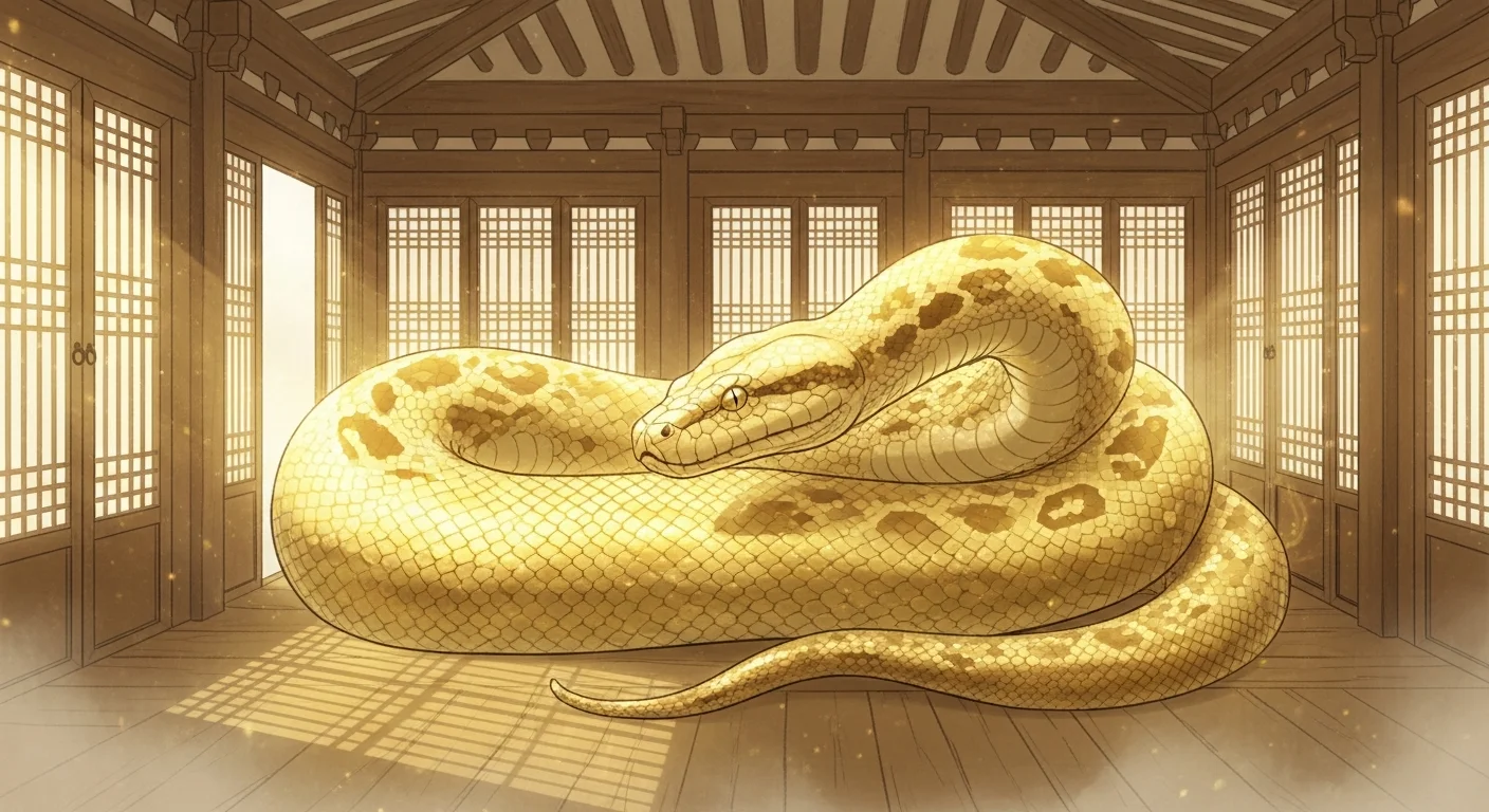 구렁이 꿈해몽 — 집으로 들어오는 재물운과 업신의 비밀