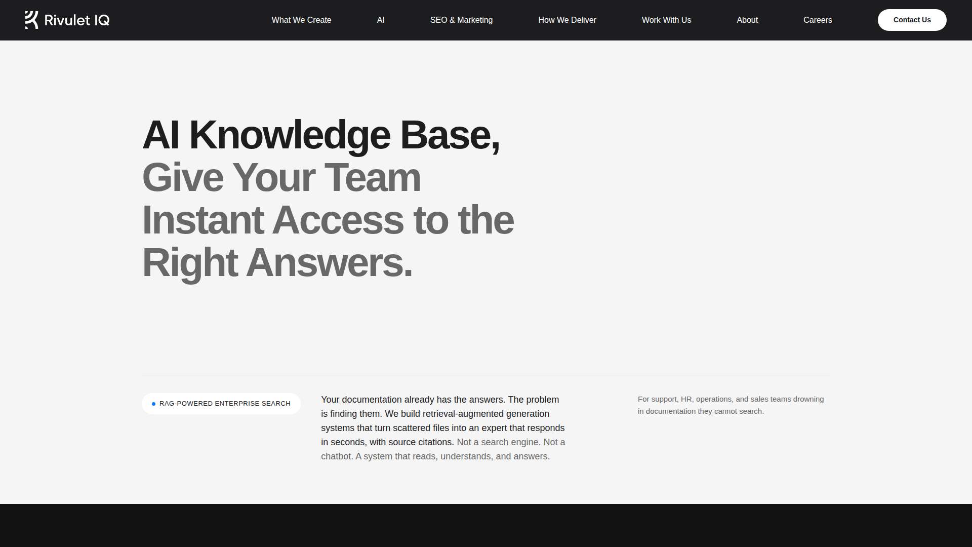 Rivulet IQ AI Knowledge Base