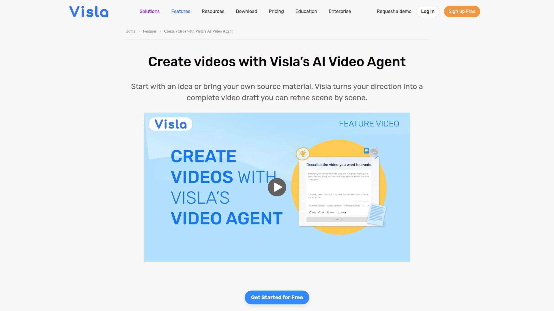 Visla's AI Video Agent