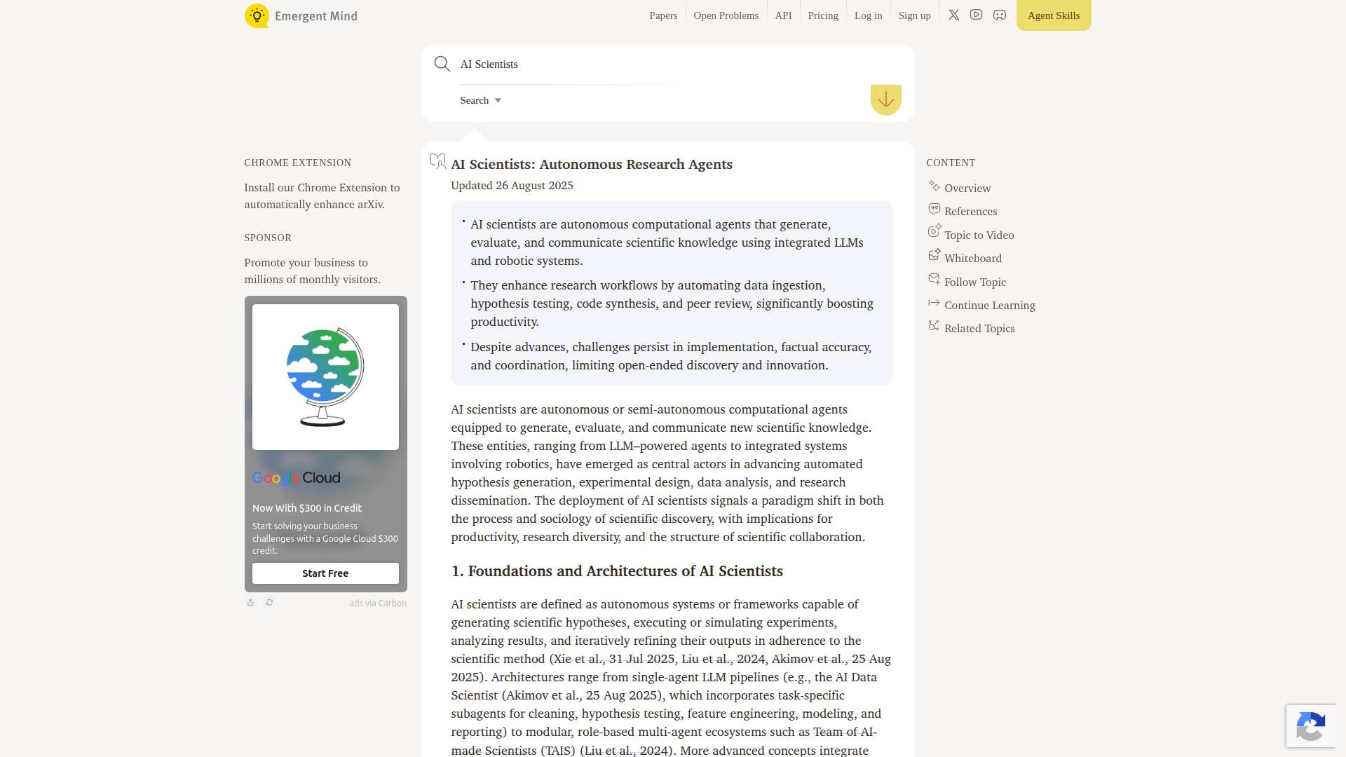 AI Scientists (Emergent Mind Topic)