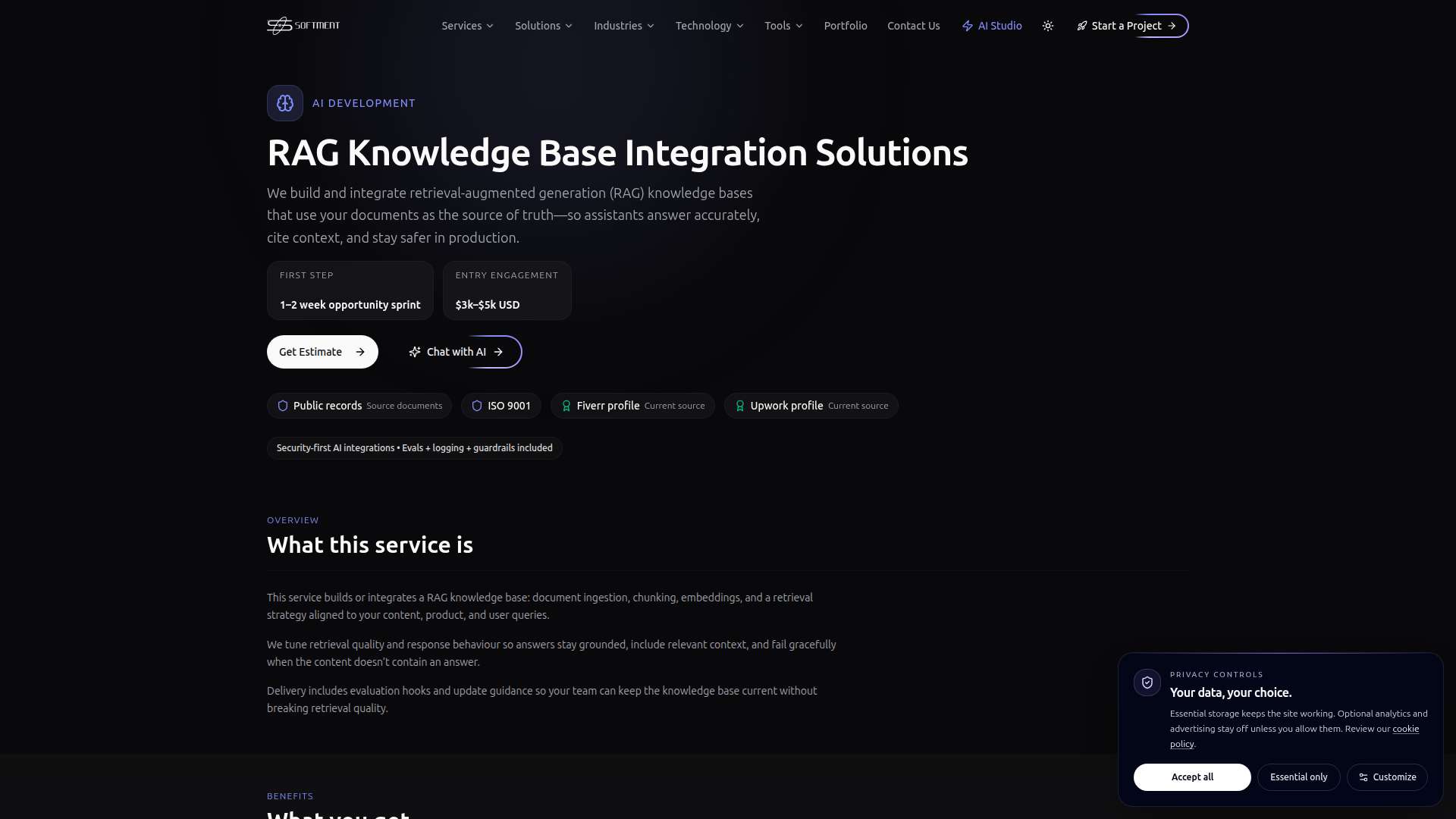 Softment RAG Knowledge Base Integration Solutions