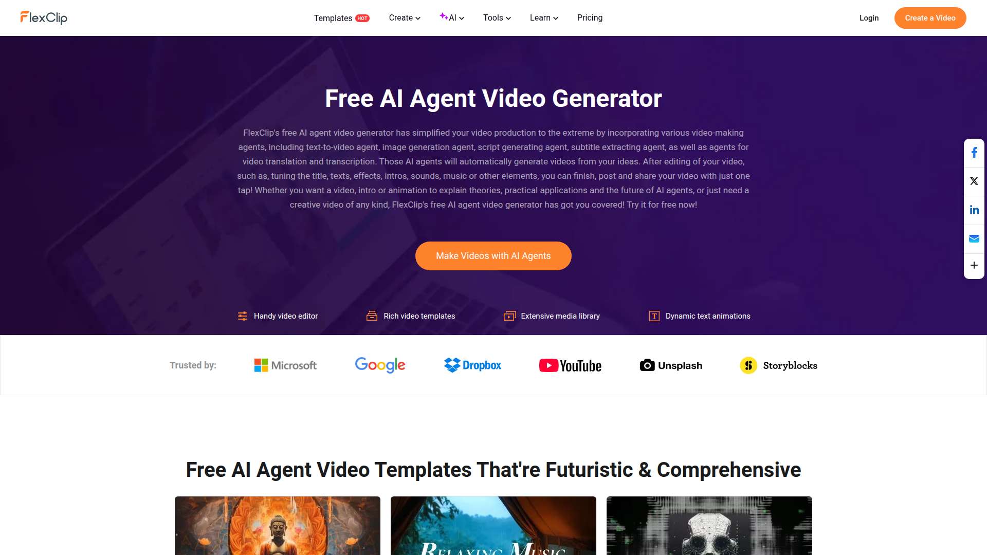 FlexClip AI Agent Video Generator