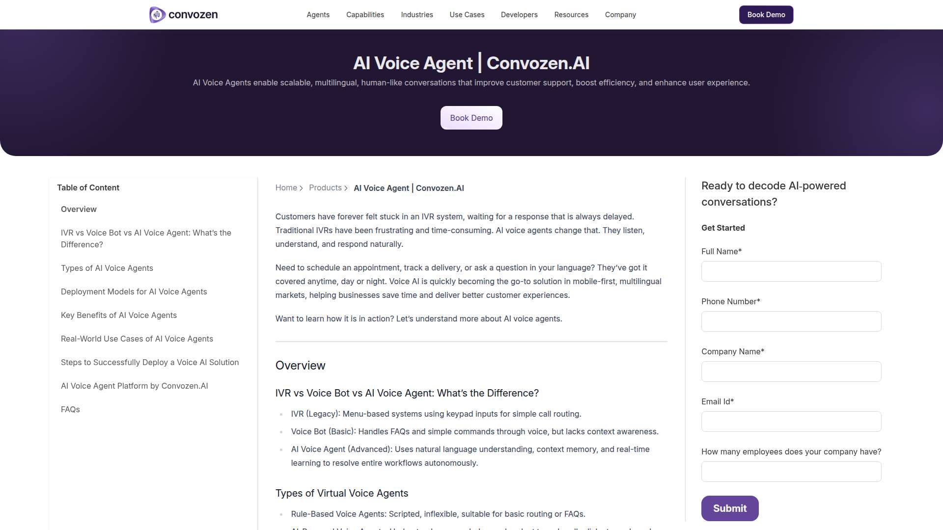 Convozen AI Voice Agent