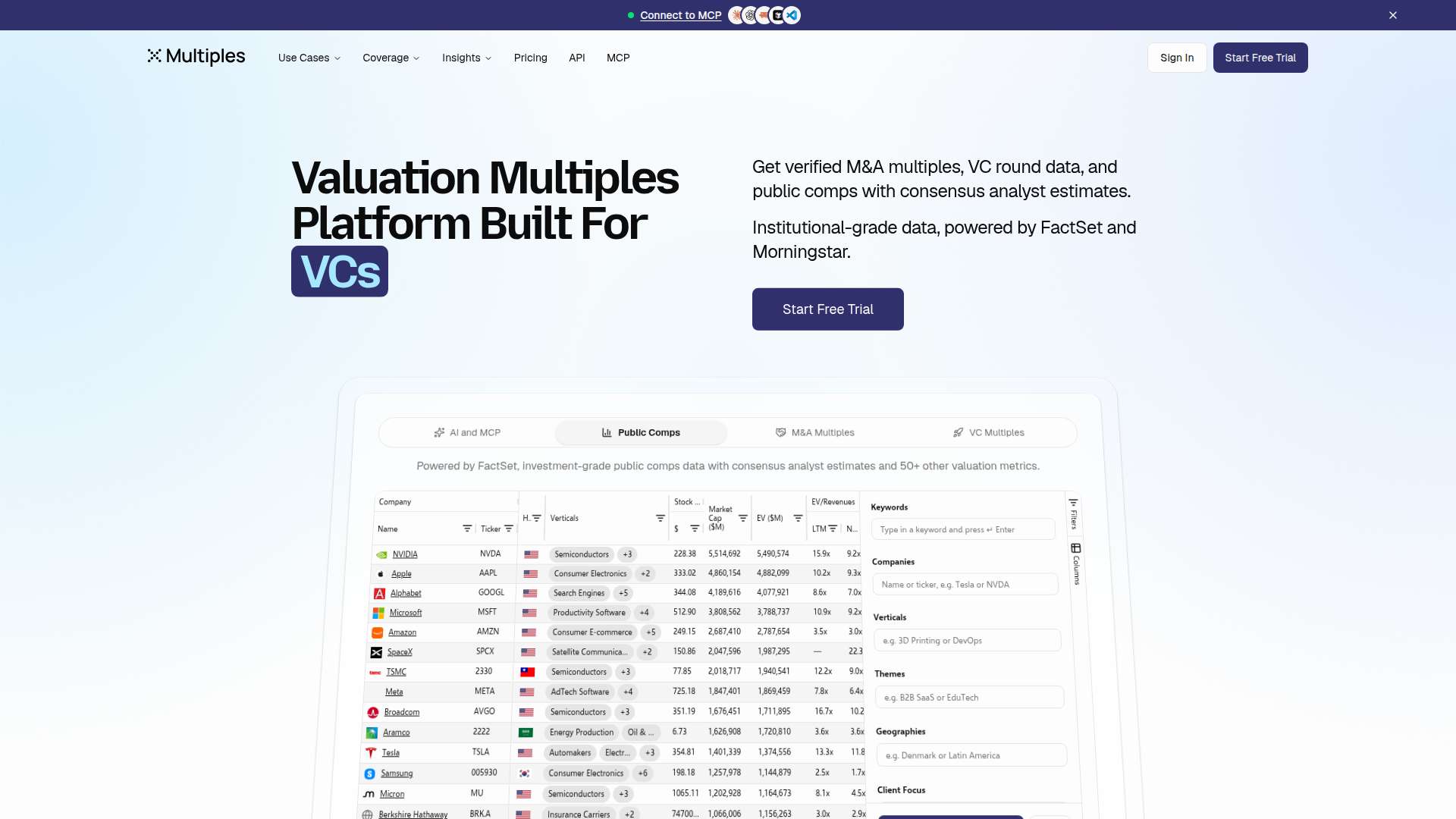 압도적 업무 자동화와 지능형 밸류에이션 혁신을 주도하는 AI 에이전트 멀티플스 (Multiples.vc)