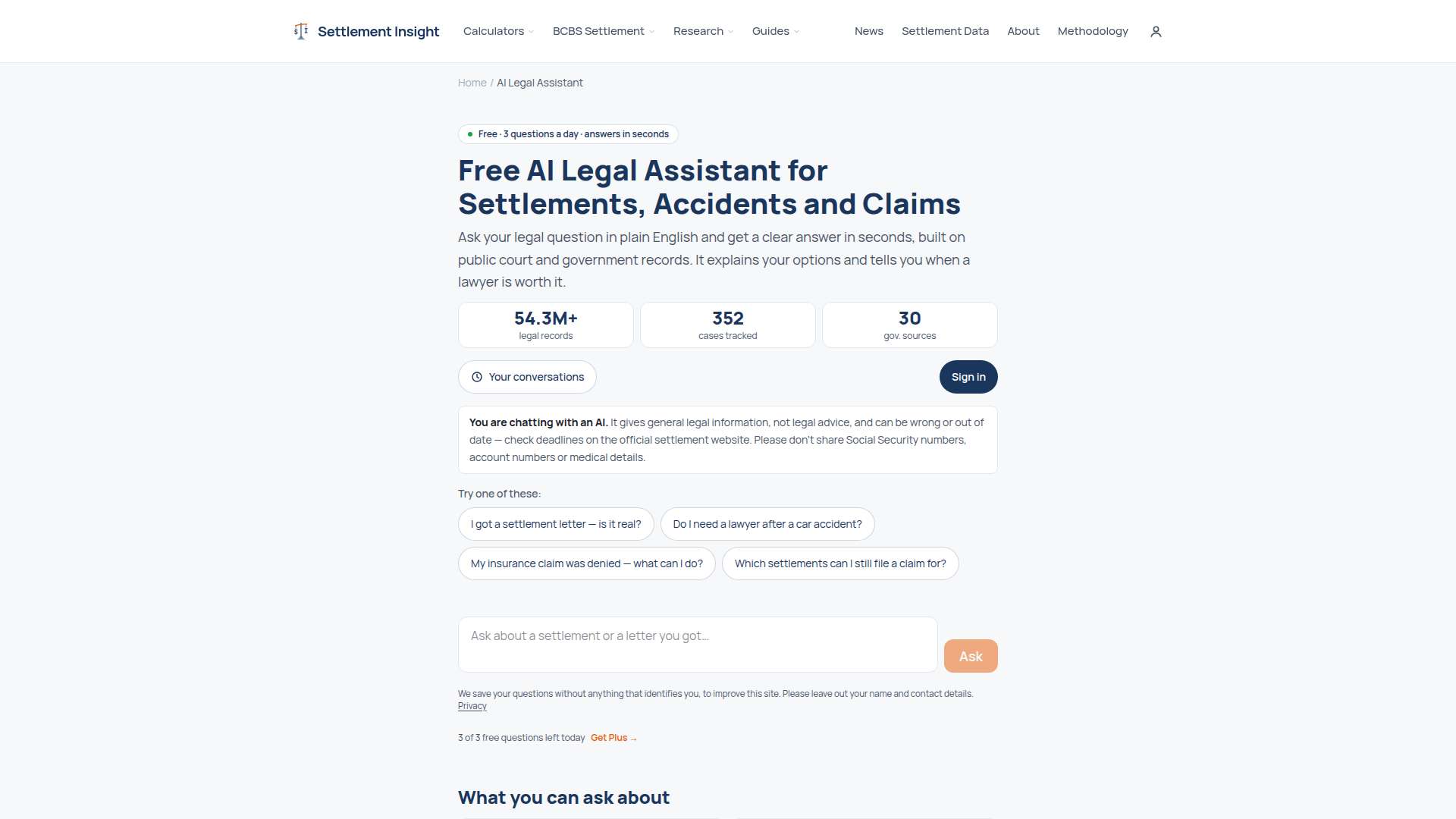 Settlement Insight AI Legal Assistant