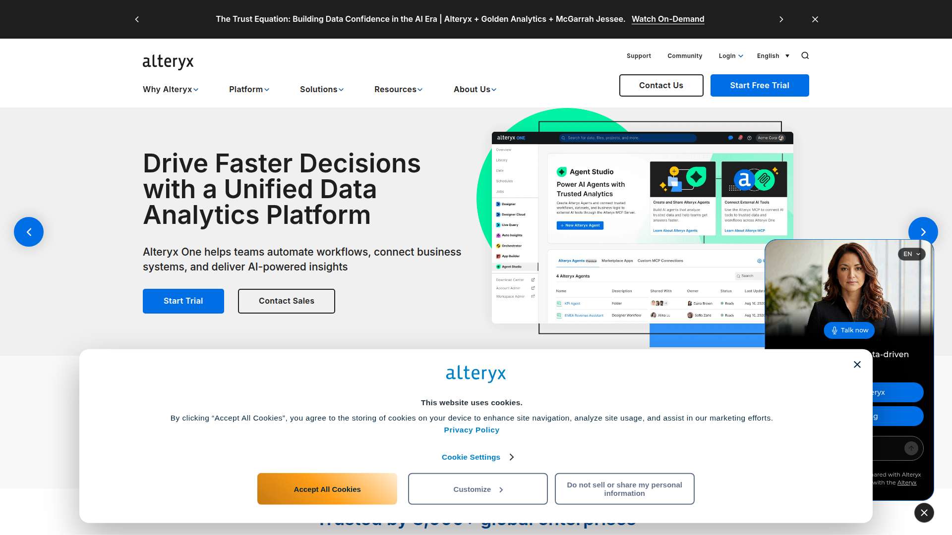 압도적인 원가 절감과 업무 자동화를 실현하는 차세대 통합 애널리틱스 AI 에이전트 Alteryx
