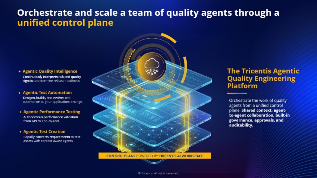 트리센티스 AI 에이전틱 품질 엔지니어링 Tricentis Agentic Quality Engineering Main Dashboard and Architecture