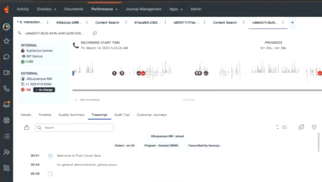 Genesys Cloud 코파일럿 Genesys Cloud Copilot analytics dashboard