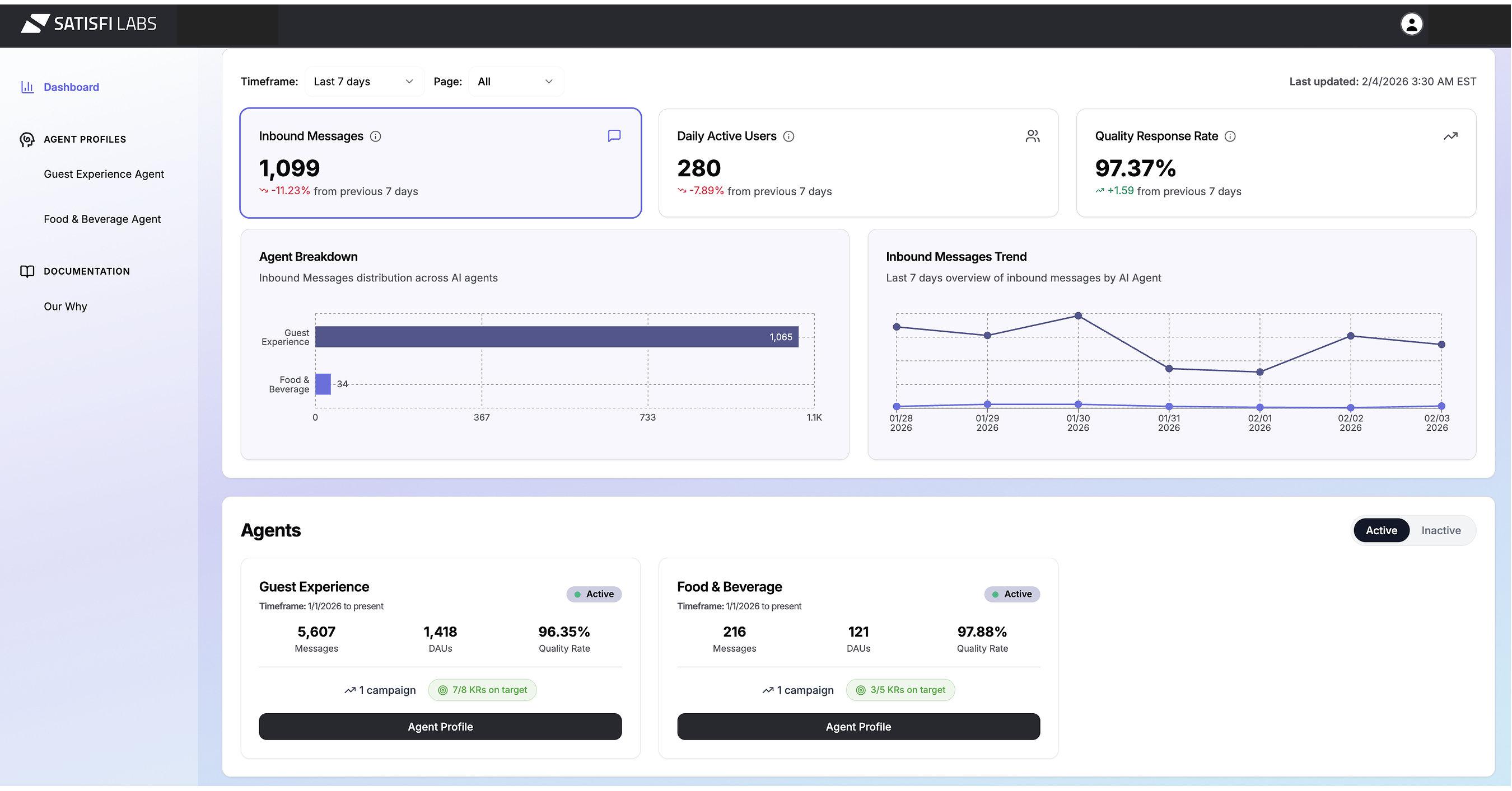 스타티스파이 (Statisfy) Statisfy QBR automation and meeting agent dashboard