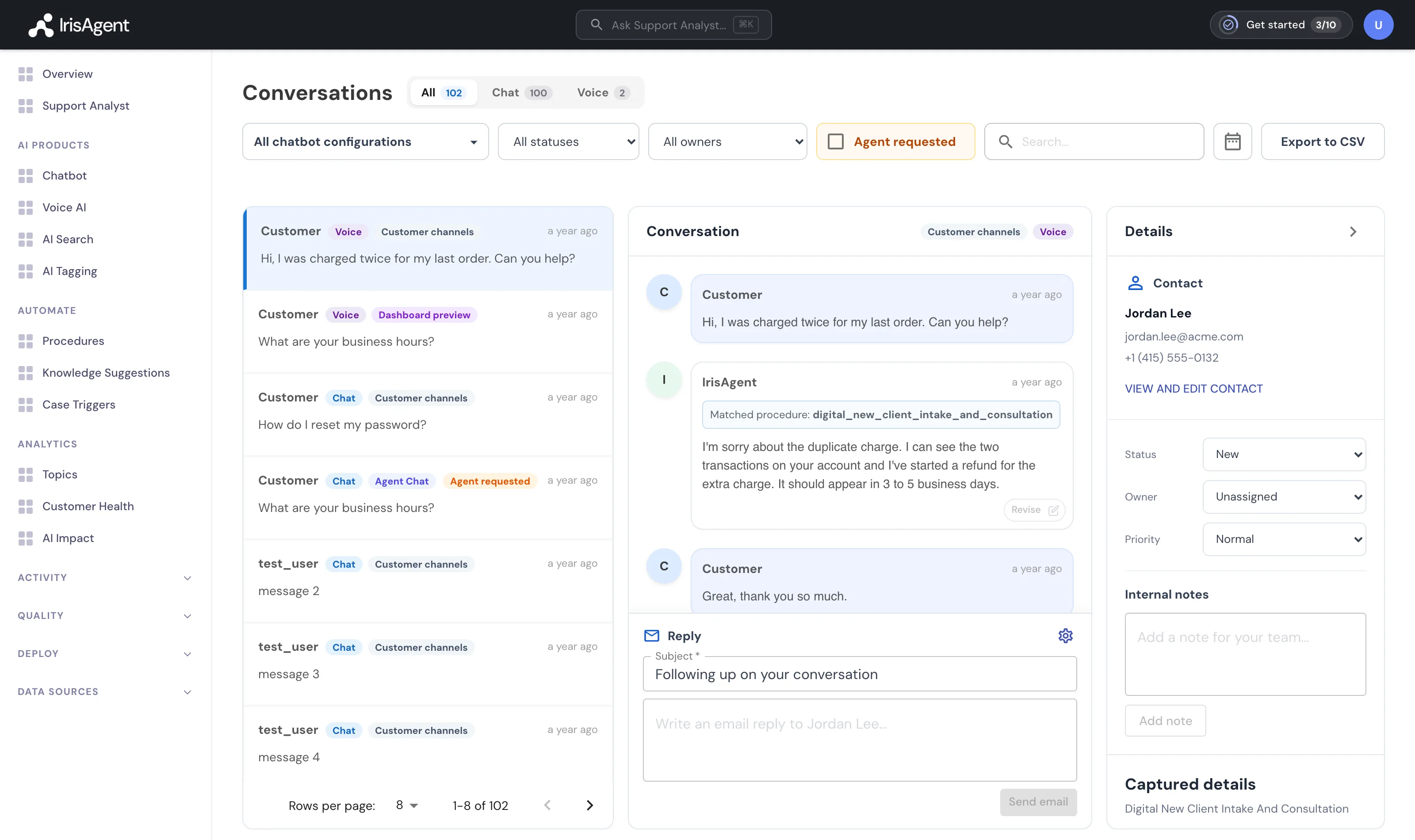 아이리스에이전트 IrisAgent Helpdesk Workspace and Copilot