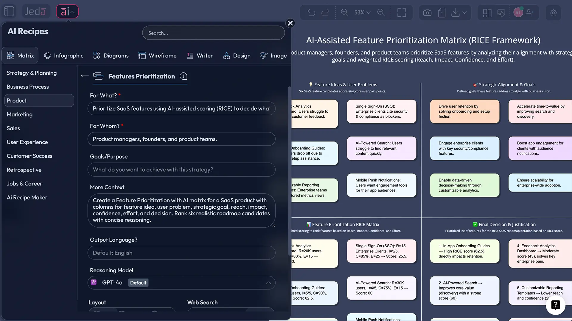 Jeda.ai (AI Data Insight) dashboard interface