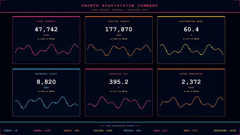 Futuristic enterprise AI analytics dashboard and glowing data metrics