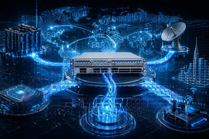 High tech enterprise command center showing interconnected global AI networks