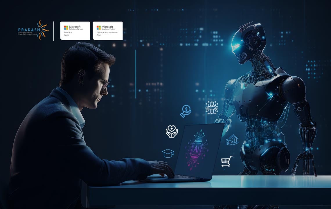 developer rapidly deploying an AI application on a sleek glowing interface