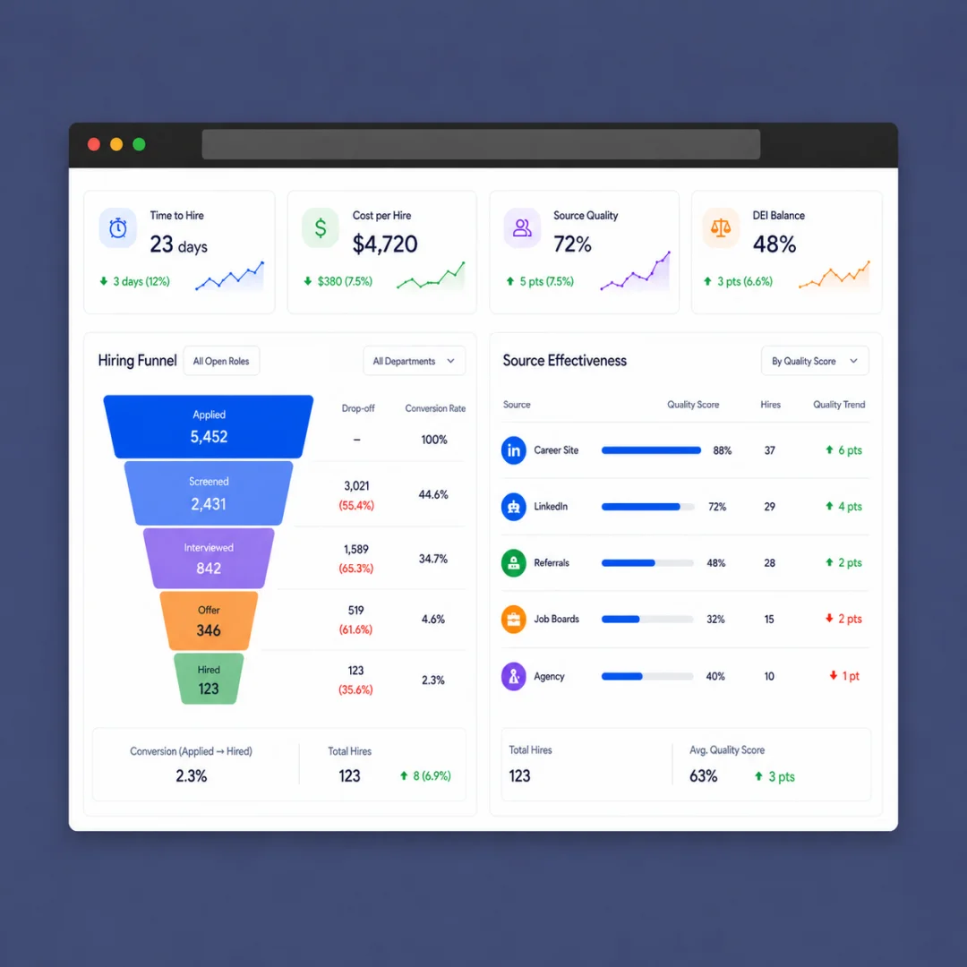 AI recruitment automation workflow dashboard