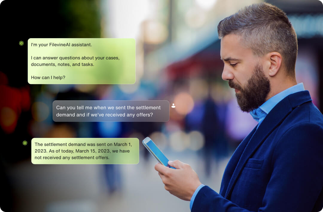 파일바인 AI 법률 어시스턴트 Filevine AI Legal Assistant conversational interface analysis
