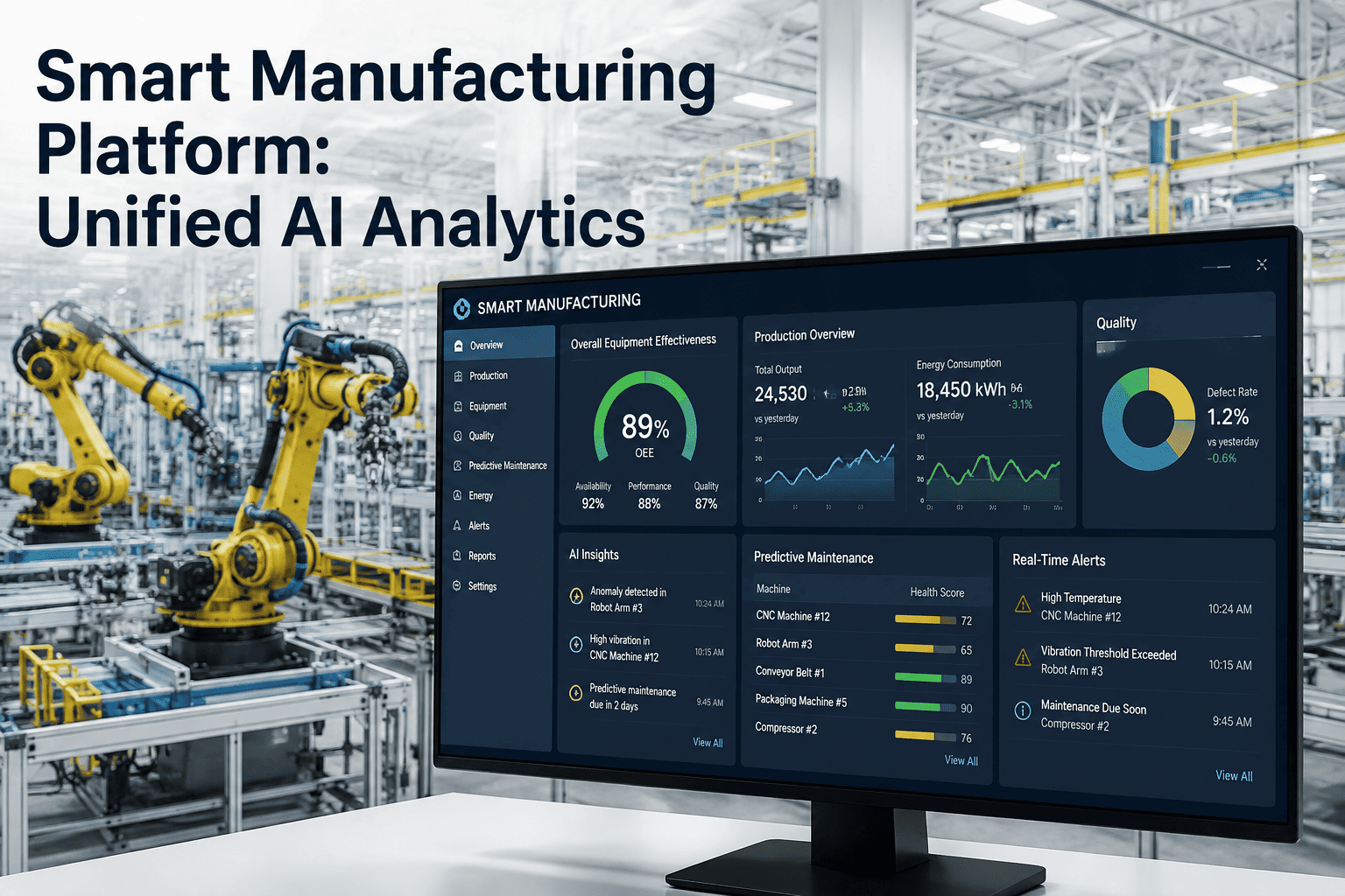 어플라이드 스마트팩토리 AI Applied SmartFactory AI manufacturing analytics dashboard