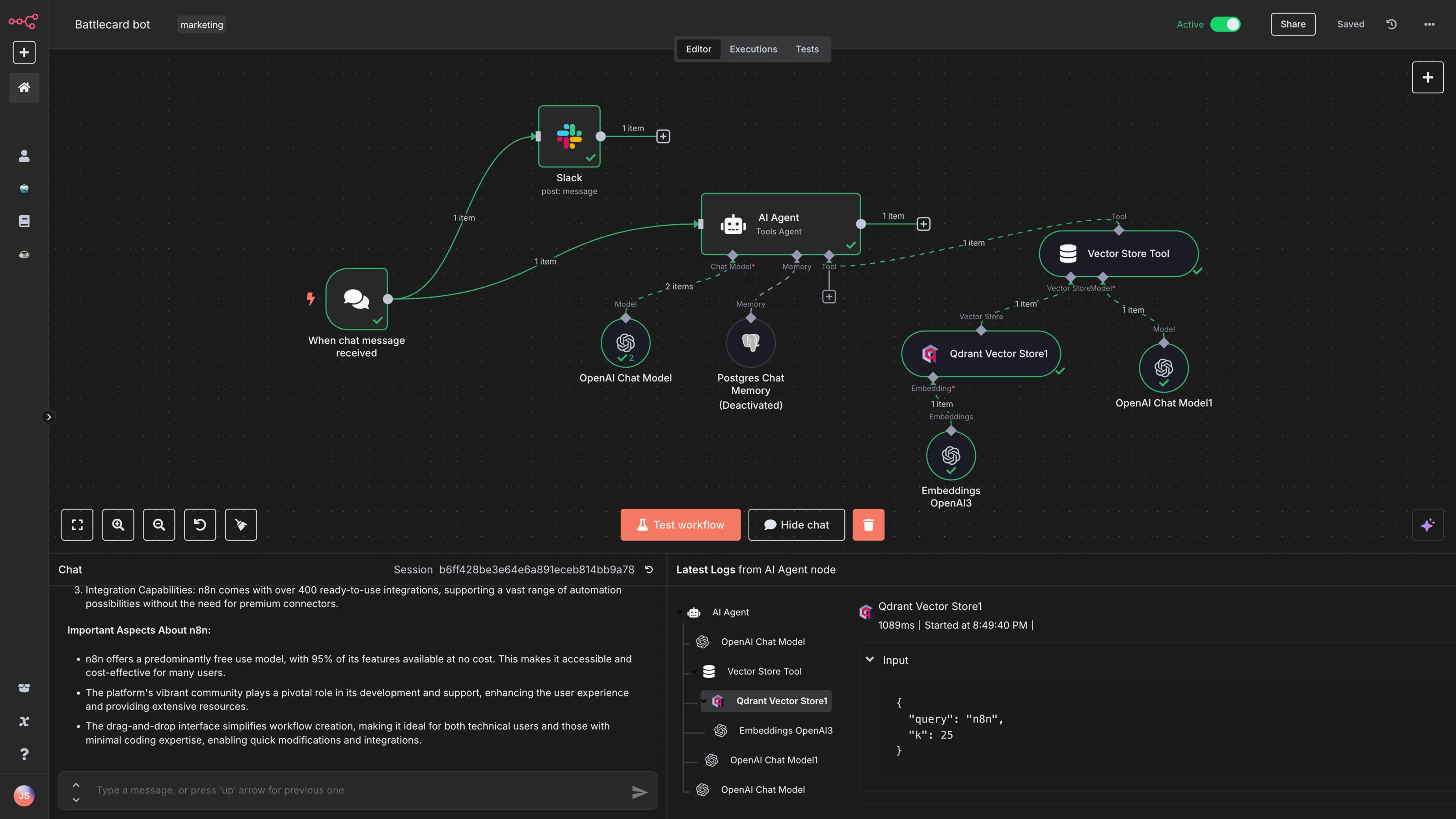 n8n workflow automation platform interface
