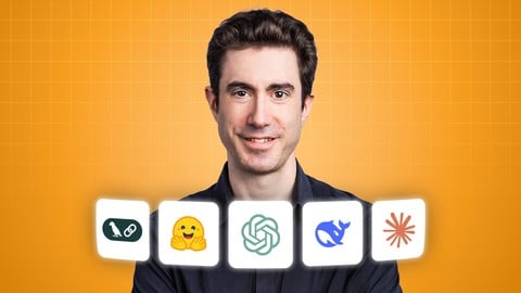 A brilliant AI engineer smiling in front of multiple monitors displaying clean backend code and live agent status