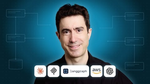 A brilliant AI engineer smiling in front of multiple monitors displaying clean backend code and live agent status