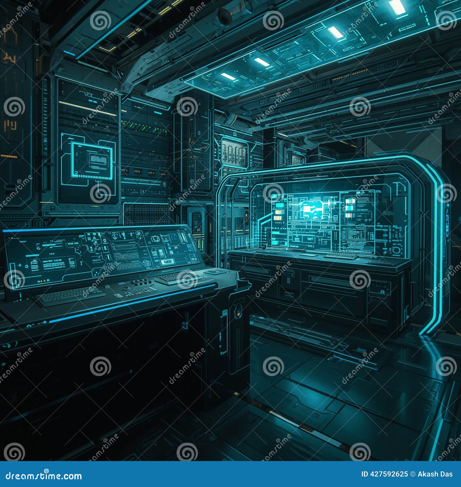 Global AI developers collaborating in a futuristic digital control room with holographic screens