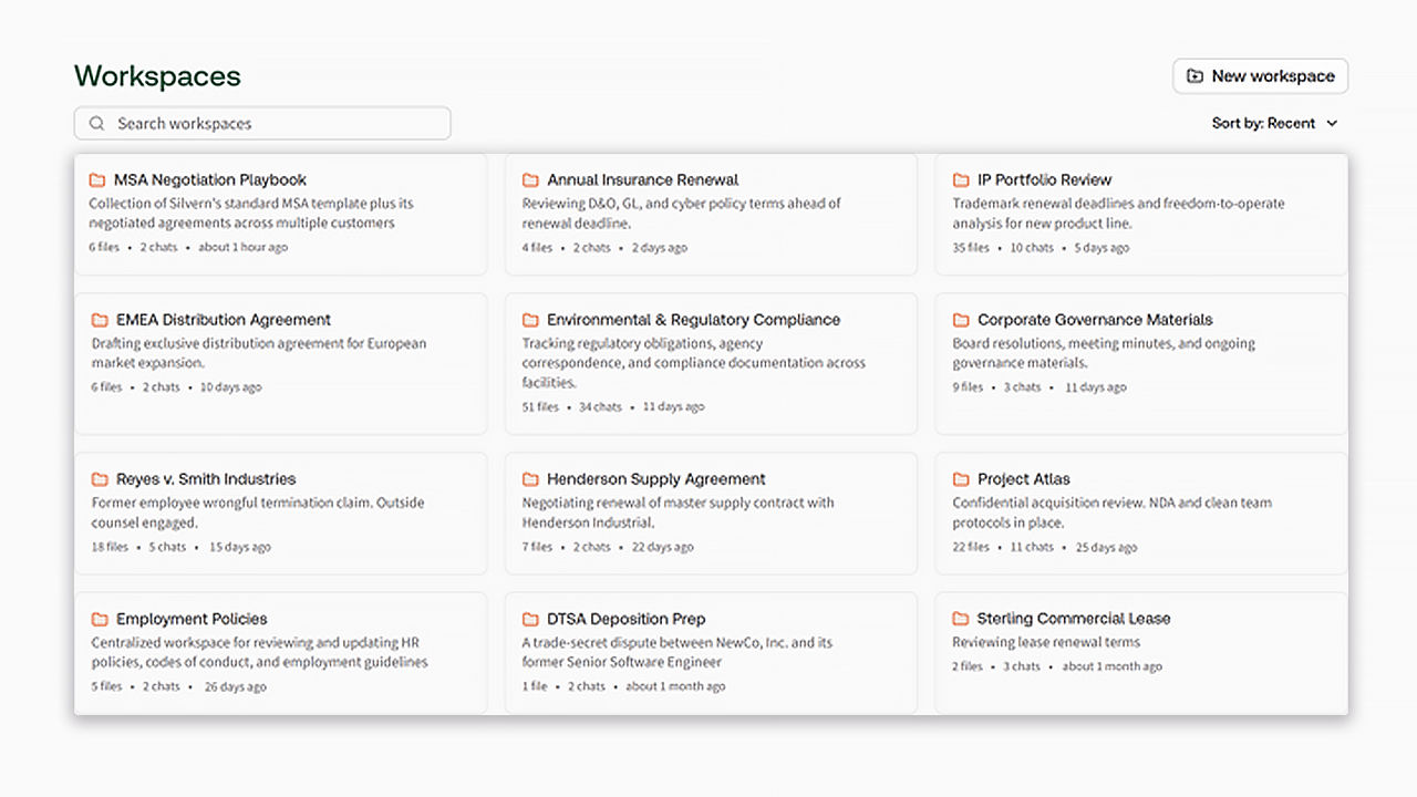 코카운슬 리걸 CoCounsel Legal platform interface and workflow