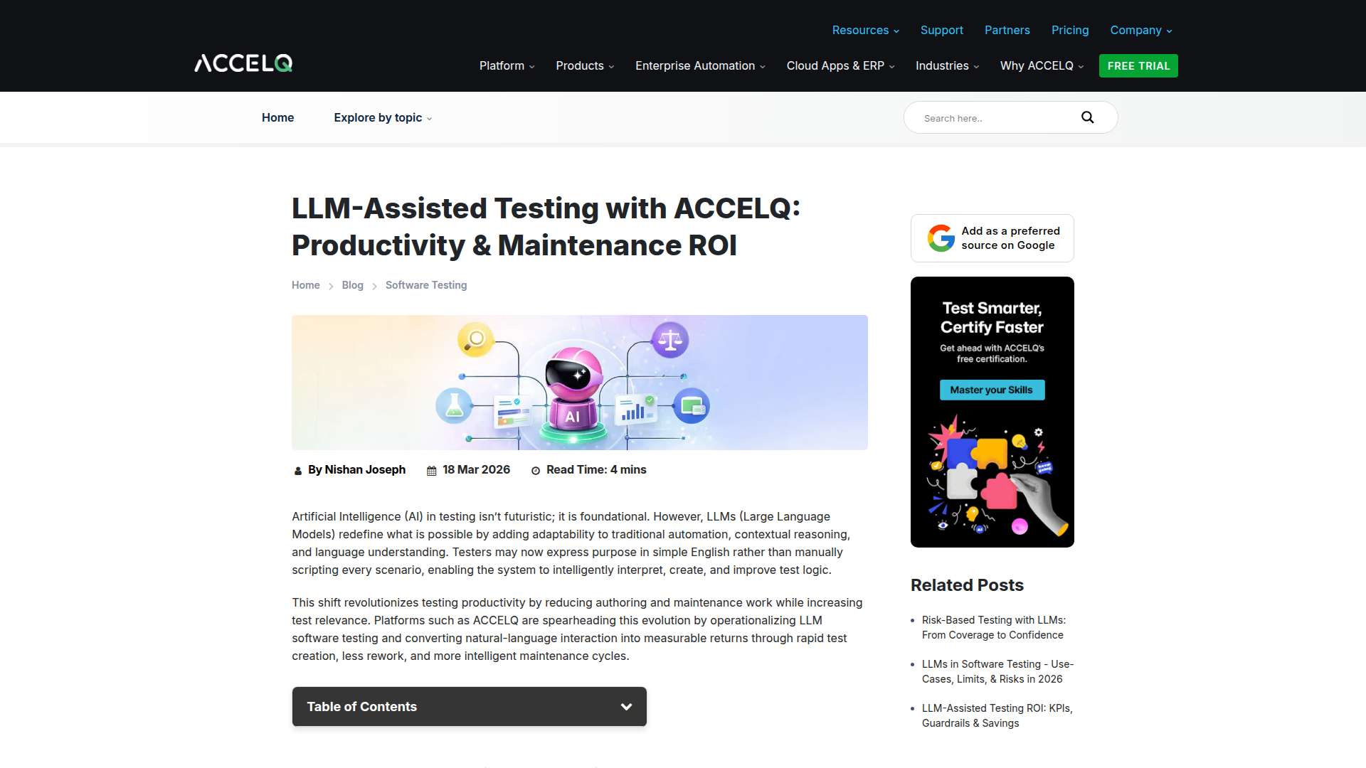 ACCELQ LLM 테스팅으로 완성하는 QA 자동화