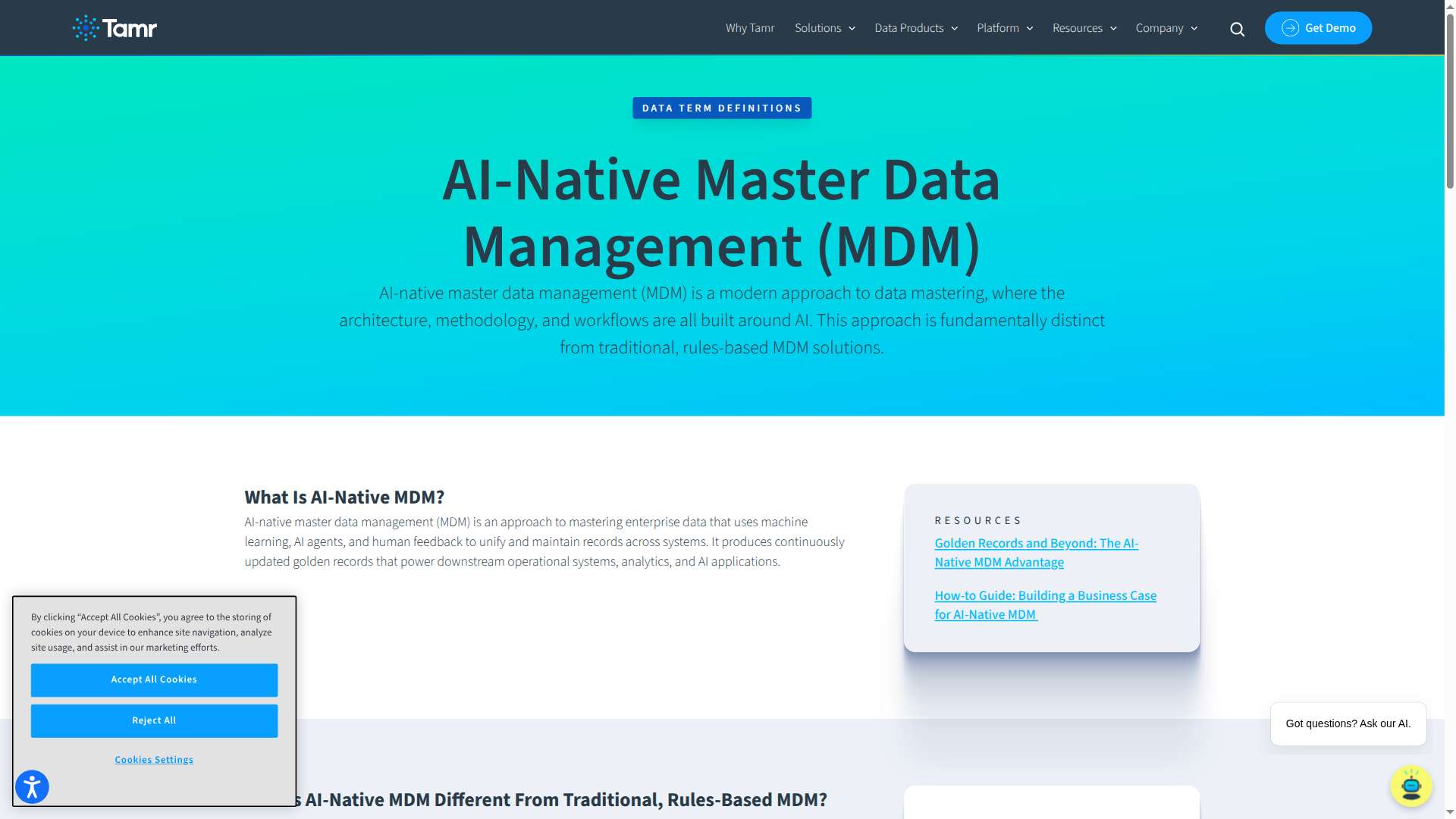 Tamr AI-Native MDM의 데이터 통합 혁신 분석