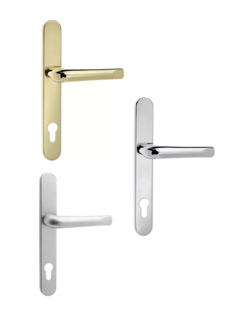 MILA SUPA Door Handle 240mm Euro Backplate c/w 211mm bolt fixing and 92mm centres 1