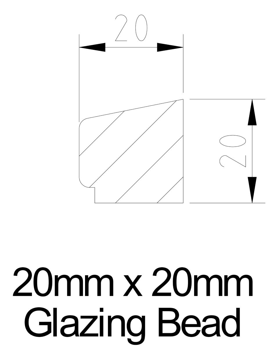 Accoya Primed Glazing Bead 20 x 20 1