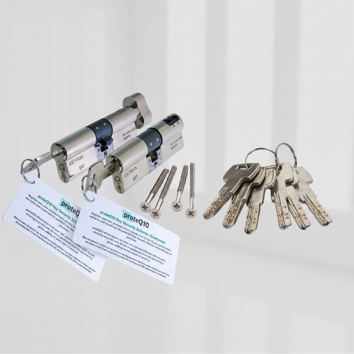 greenteQ 3 Star 40mm x 50mm Double Cylinder Keyed To Pass In Pairs Satin Nickel 1