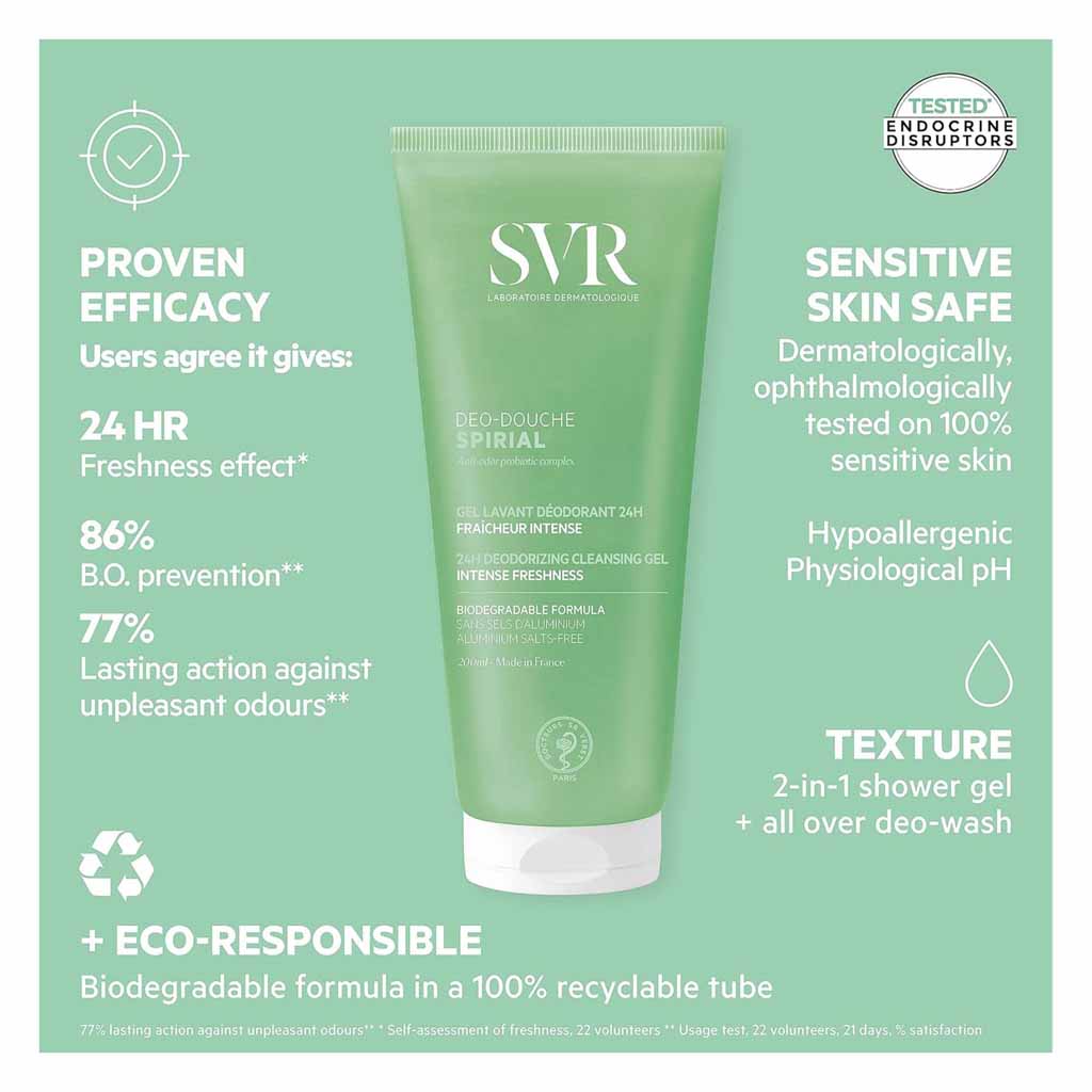 SVR Spirial Deodorant-Douche Shower Gel 200ml