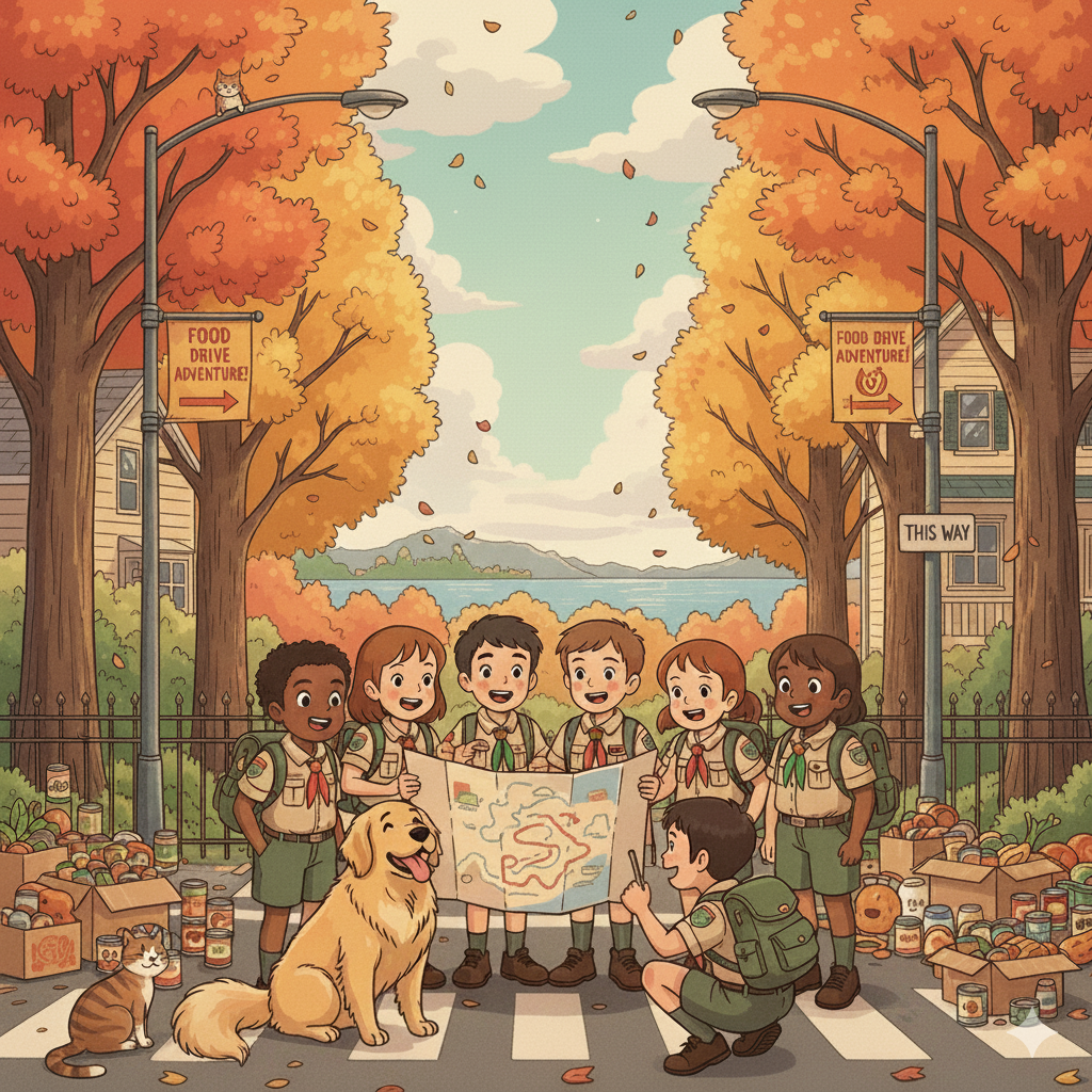 A scout looking at a map