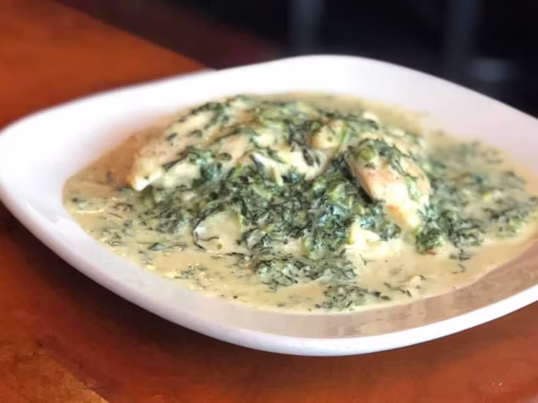 Chicken Albanies plated at Joe's Pizza Pasta & Subs