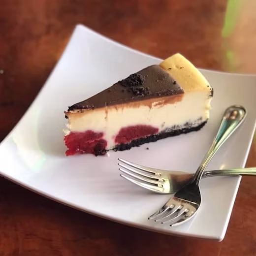 Slice of New York cheesecake