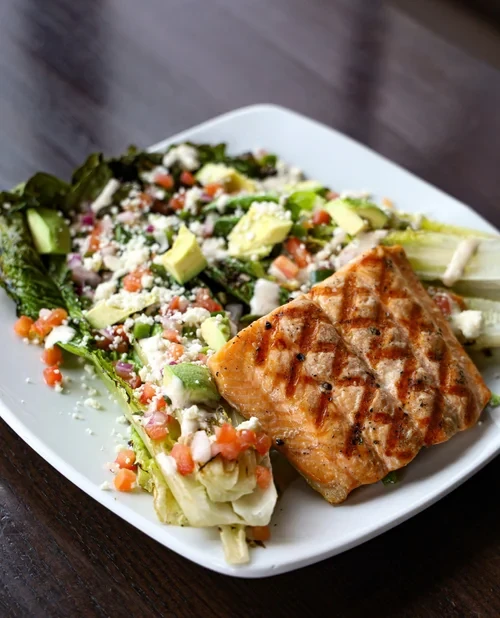 Wood fired grilled salmon
