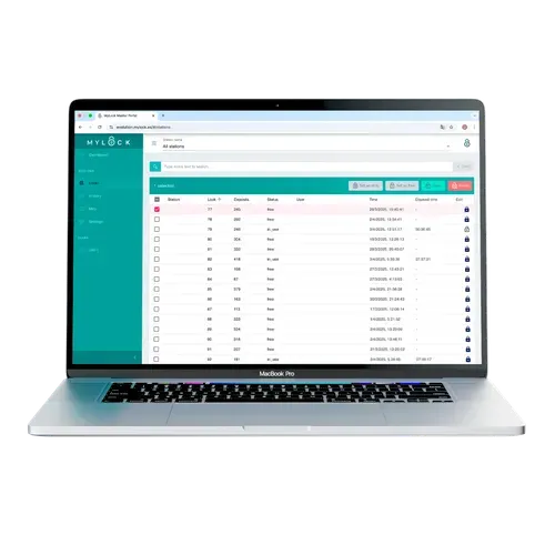 Cloud interface showing locks usage and remote actions