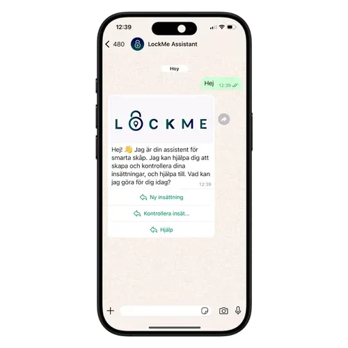 LockMe conversation flow for locker rental