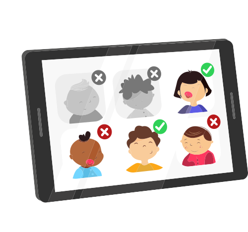 Attendance board on tablet