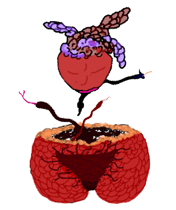 chumino pre&ntilde;ado de v&iacute;boras y coraz&oacute;n tumoroso